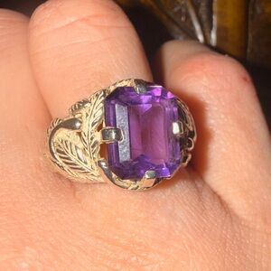 Vintage Carol Felley Amethyst 925 wing/leaf filigree design